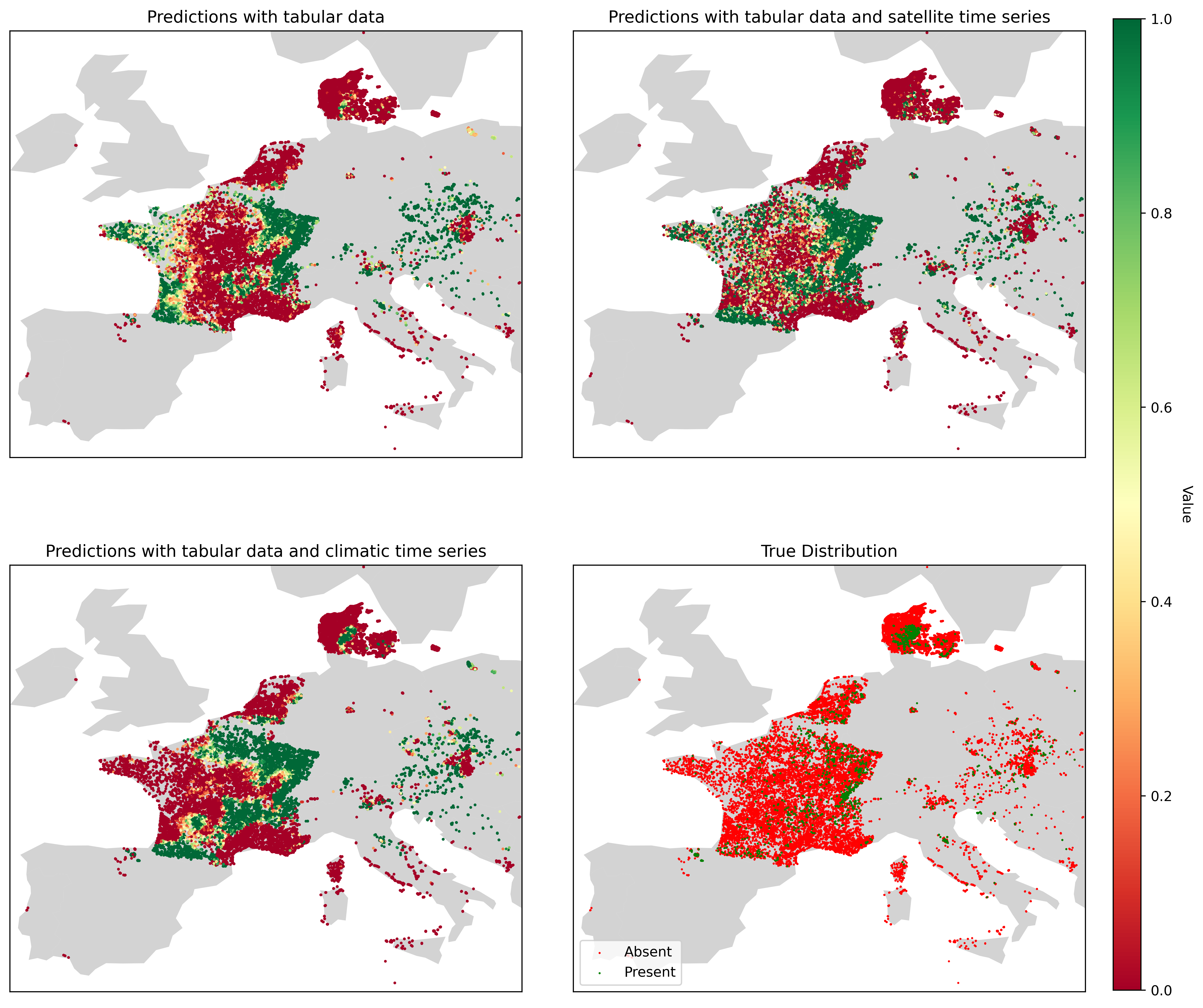 Occurence prediction maps
